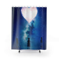 Celestial Heart Nebula Shower Curtain | Starry Night Bathroom