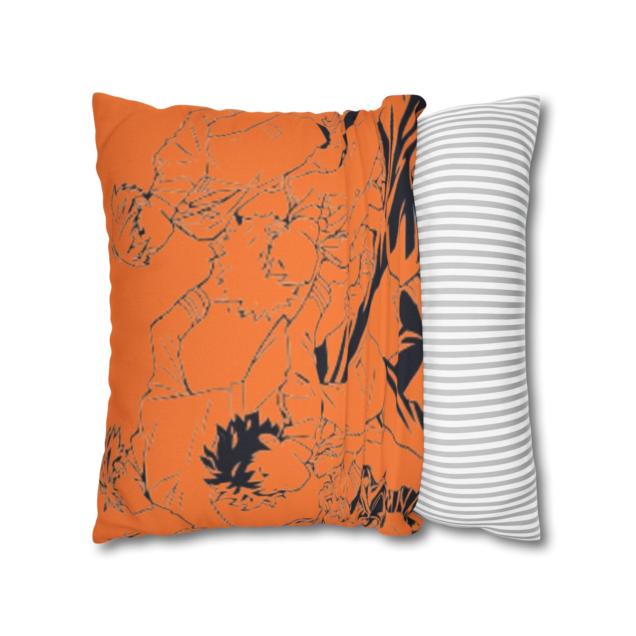 Plus Ultra Pillowcase | Comic Pop Art Typography, Orange Square Pillow