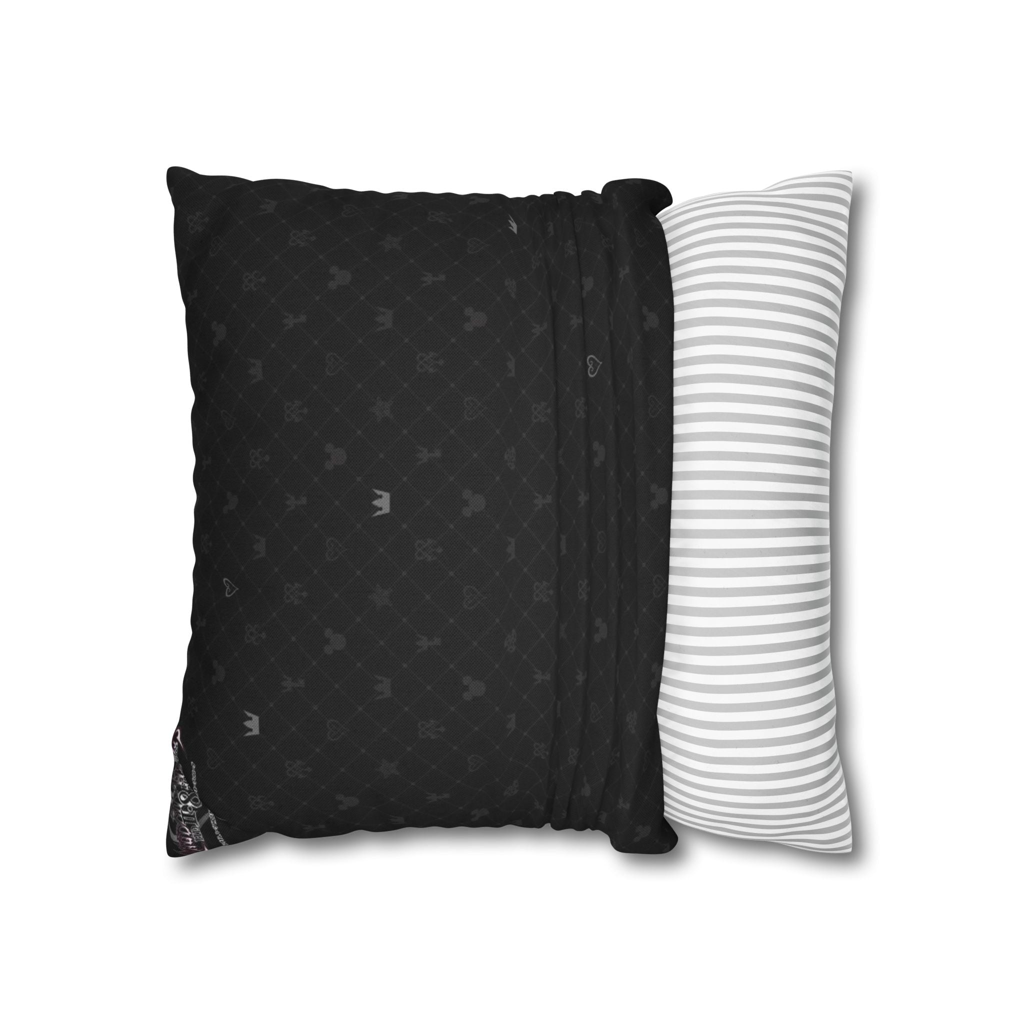 Black Subtle Hearts Pillowcase | Square Pillowcase